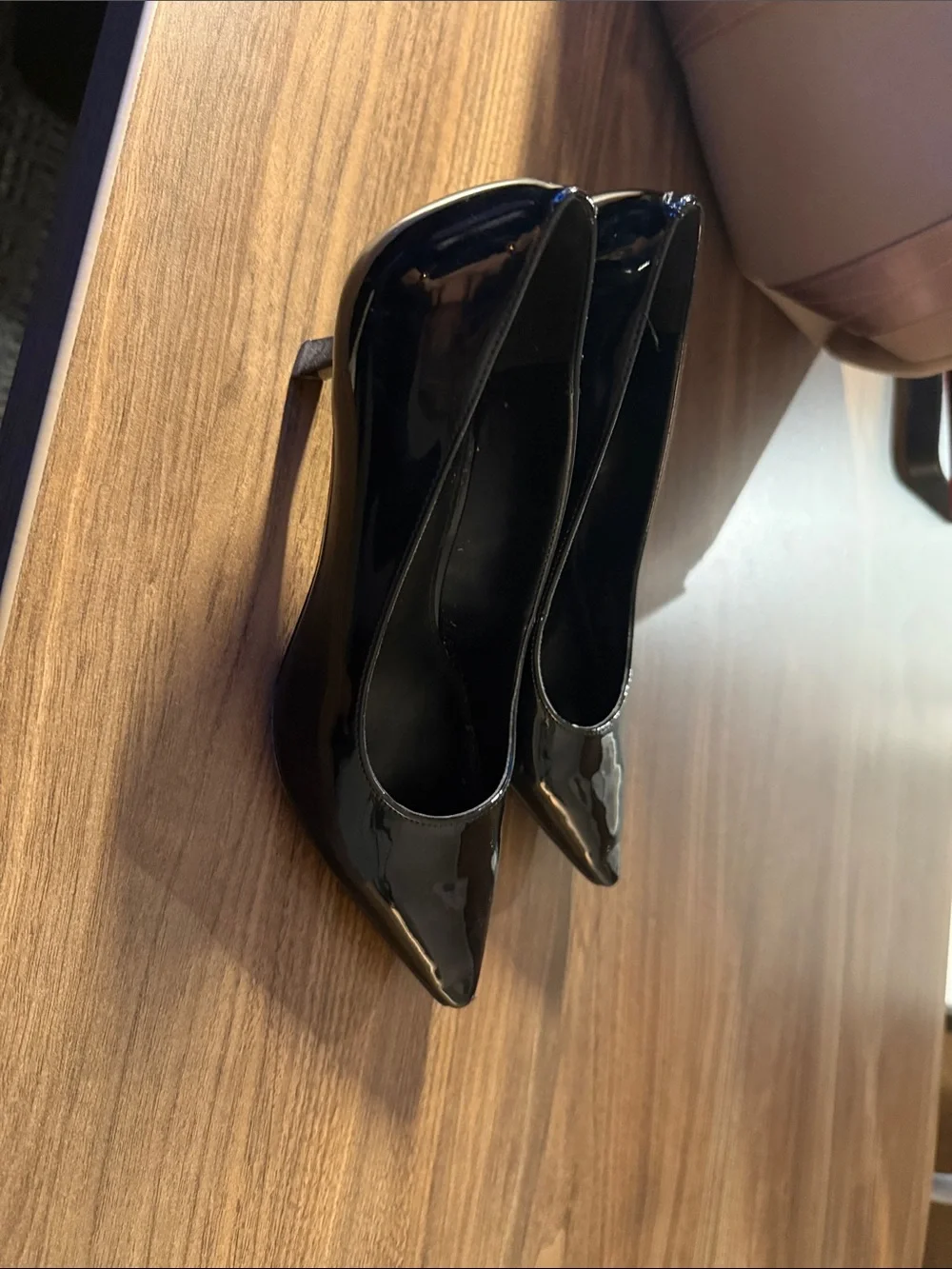 Calvin Klein Black Patent Pointed-Toe Heel Pumps